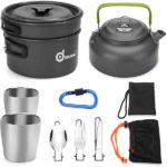 Image of Odoland 10pcs Camping Cookware Mess Kit