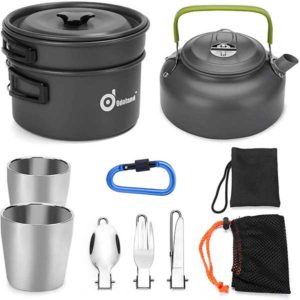 Odoland 10pcs Camping Cookware Mess Kit Image